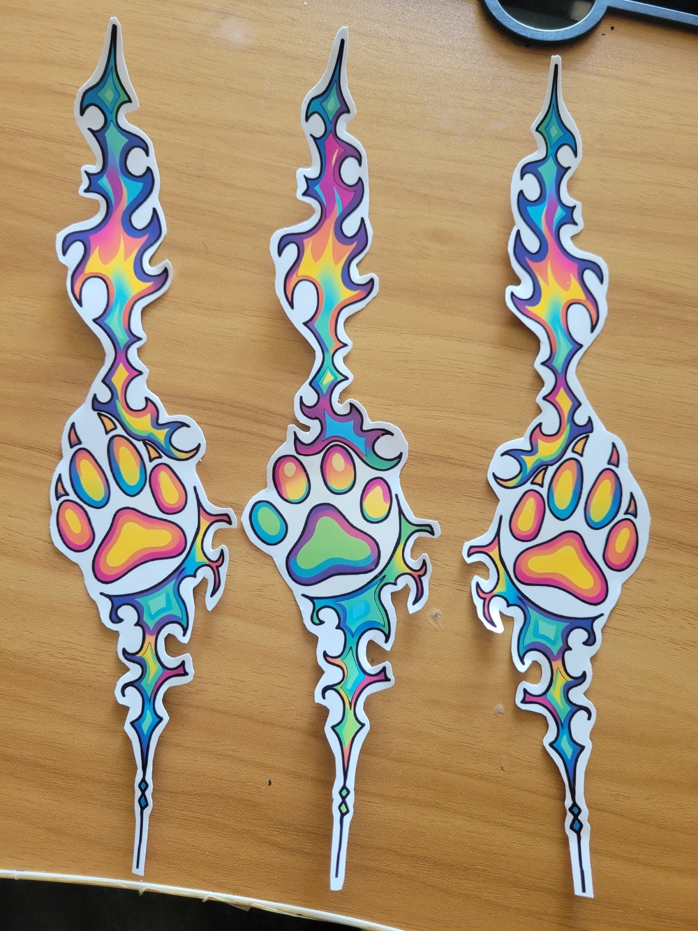 🖤NEW🖤 Psychedelic Paw Print Sticker Set - Rainbow Colors